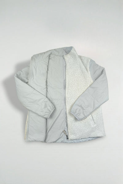 Giacca imbottita reversibile in sherpa The North Face vintage, grigio chiaro | Capispalla per esterni anni 2000