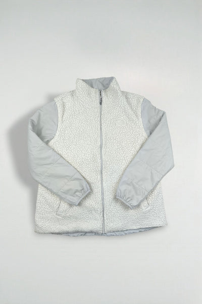 Giacca imbottita reversibile in sherpa The North Face vintage, grigio chiaro | Capispalla per esterni anni 2000