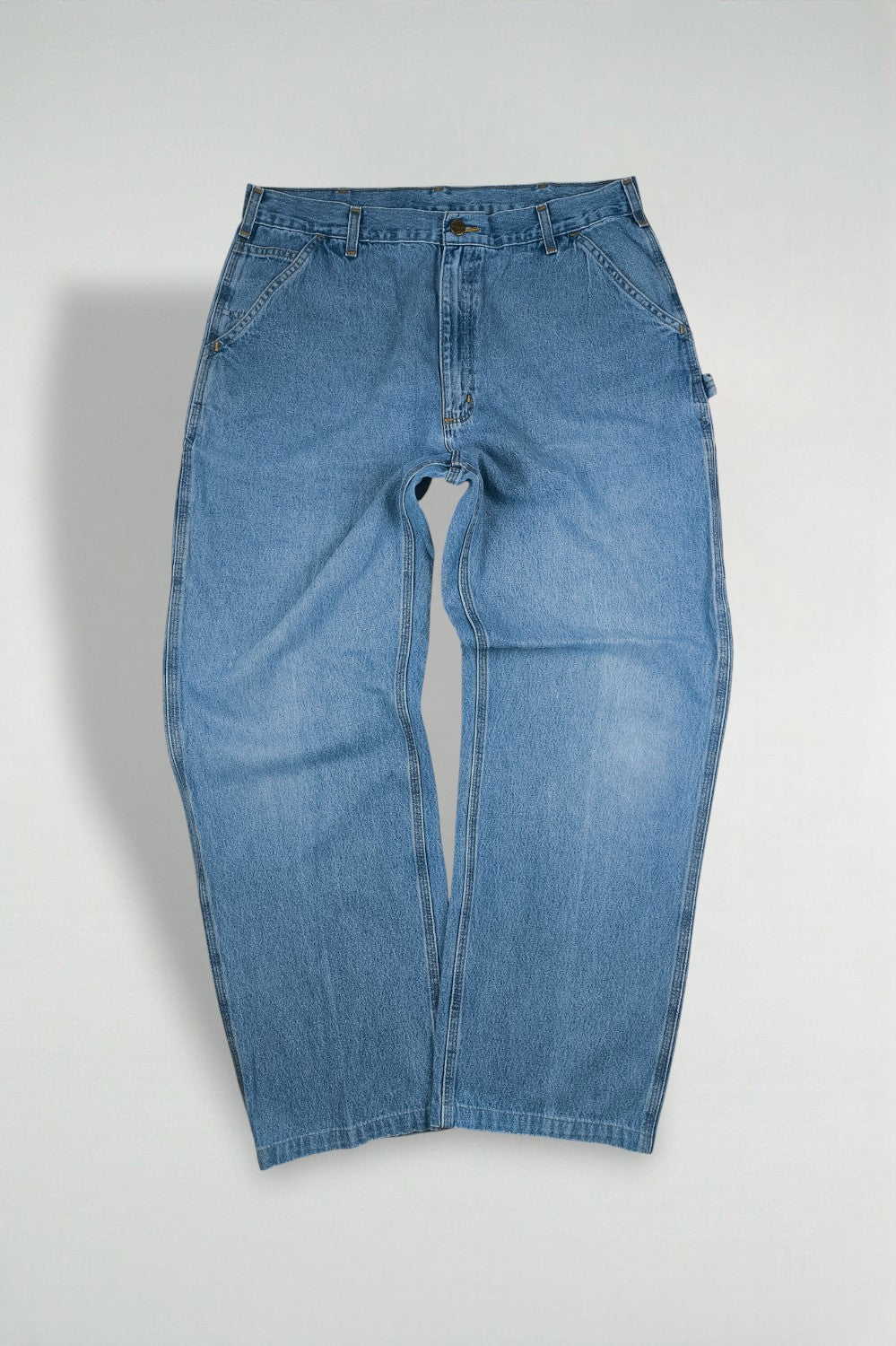 Vintage Carhartt B13 STW Denim Carpenter Pants Blue | 2000s Workwear
