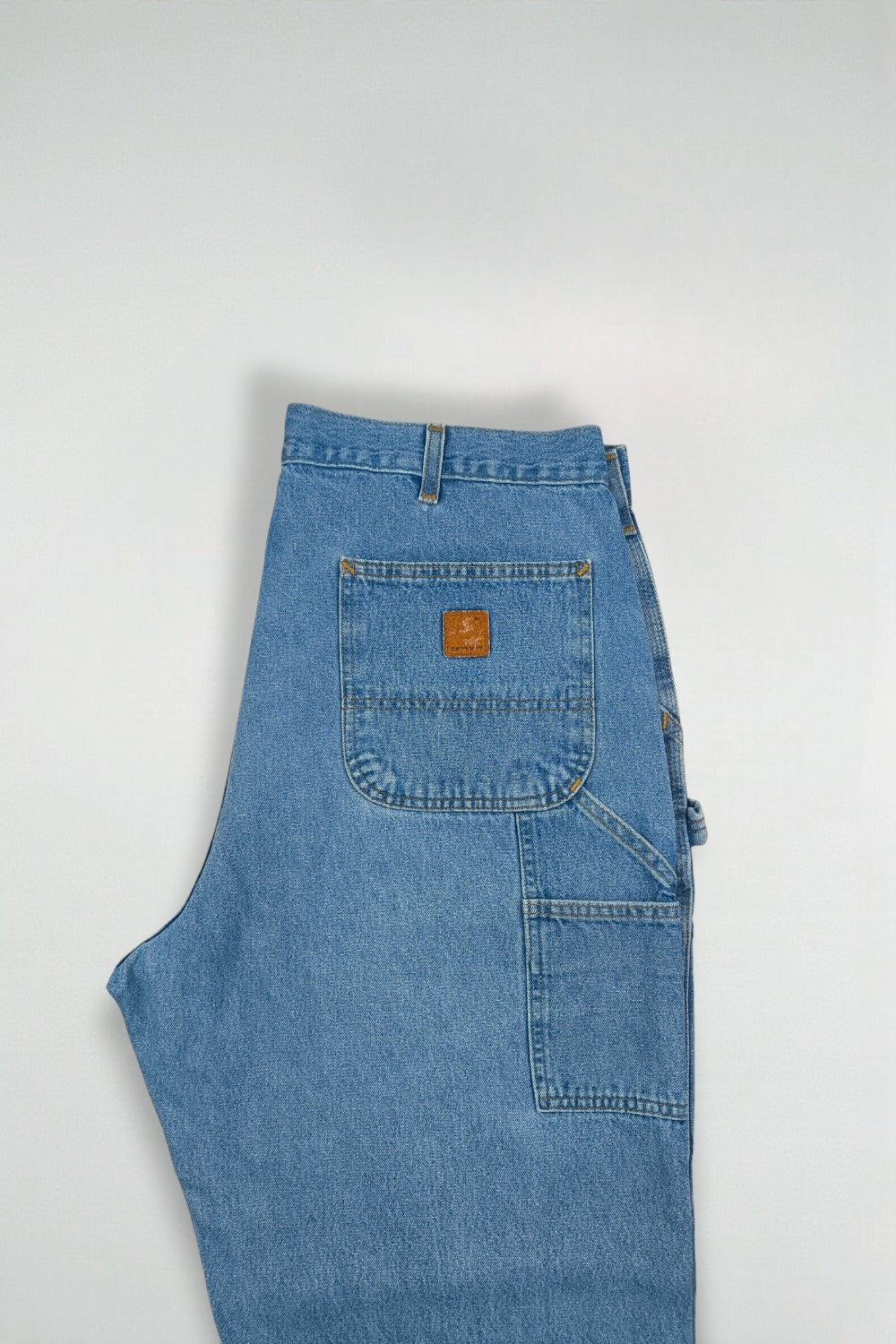 Vintage Carhartt B13 STW Denim Carpenter Pants Blue | 2000s Workwear