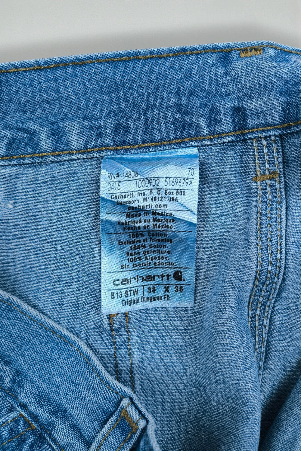 Vintage Carhartt B13 STW Denim Carpenter Pants Blue | 2000s Workwear