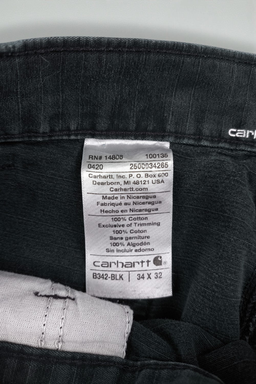 Pantaloni da lavoro Cargo Carhartt vintage neri/verde scuro | Abbigliamento utility anni 2000