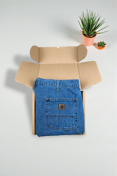 Pantaloni da lavoro vintage Carhartt B13 Original Dungaree Fit in denim blu | Abbigliamento da lavoro anni 2000