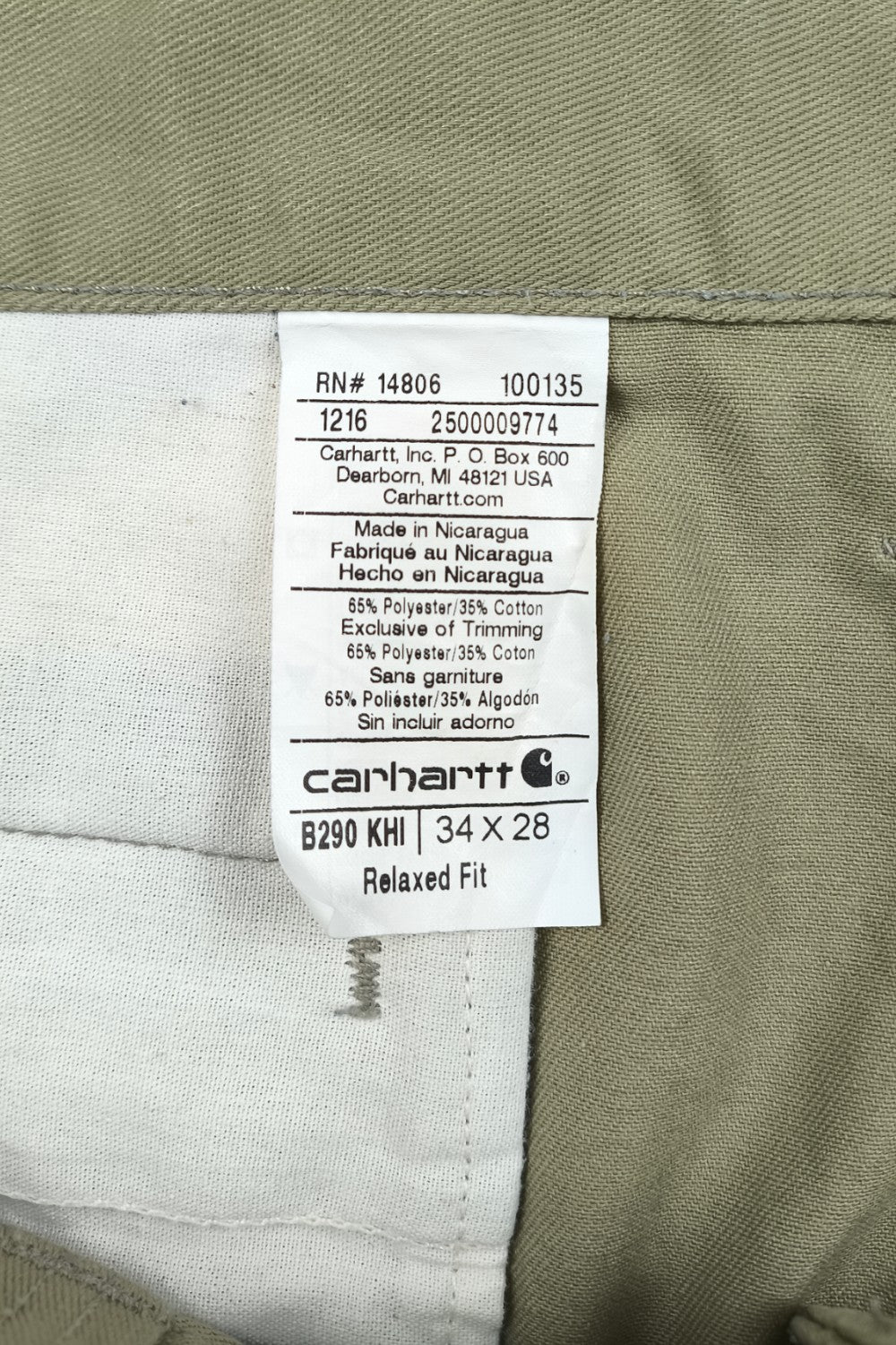 Vintage Carhartt B290 Work Pants Khaki | 2000s Relaxed Fit Trousers
