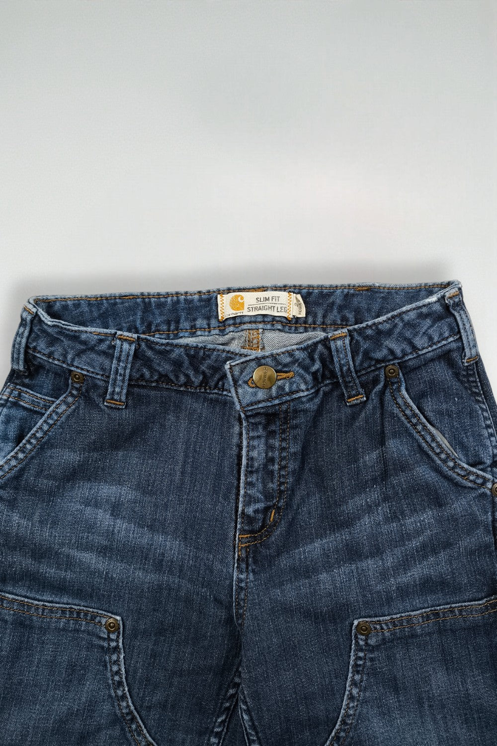 Pantaloni da lavoro in denim Carhartt slim fit vintage a gamba dritta blu | Jeans utility Y2K