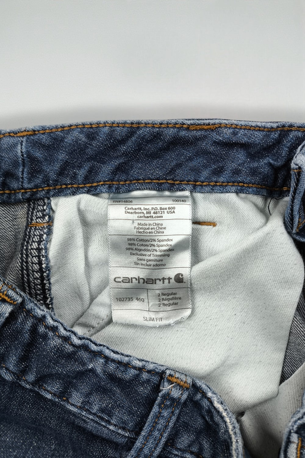 Pantaloni da lavoro in denim Carhartt slim fit vintage a gamba dritta blu | Jeans utility Y2K