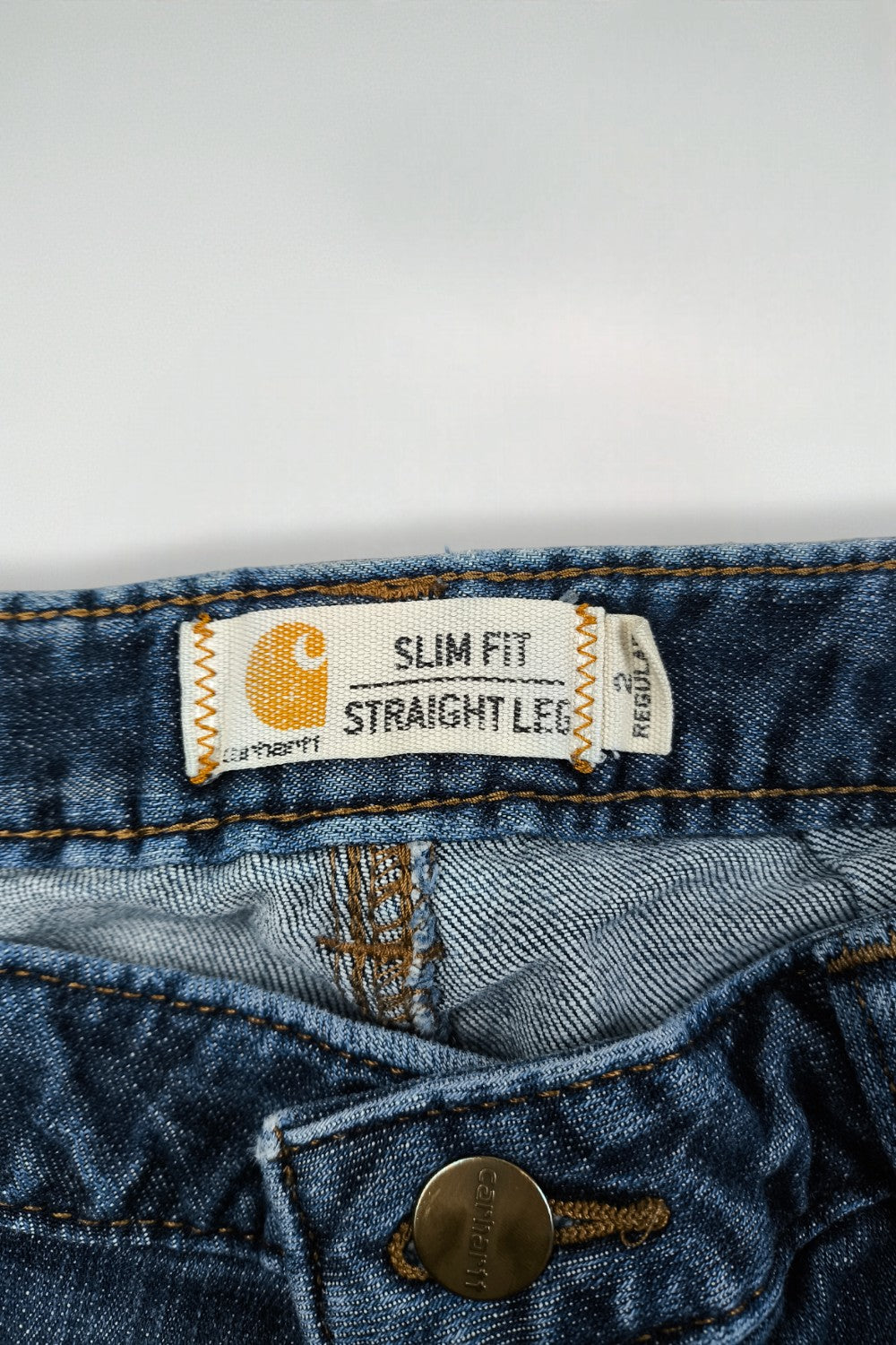 Pantaloni da lavoro in denim Carhartt slim fit vintage a gamba dritta blu | Jeans utility Y2K
