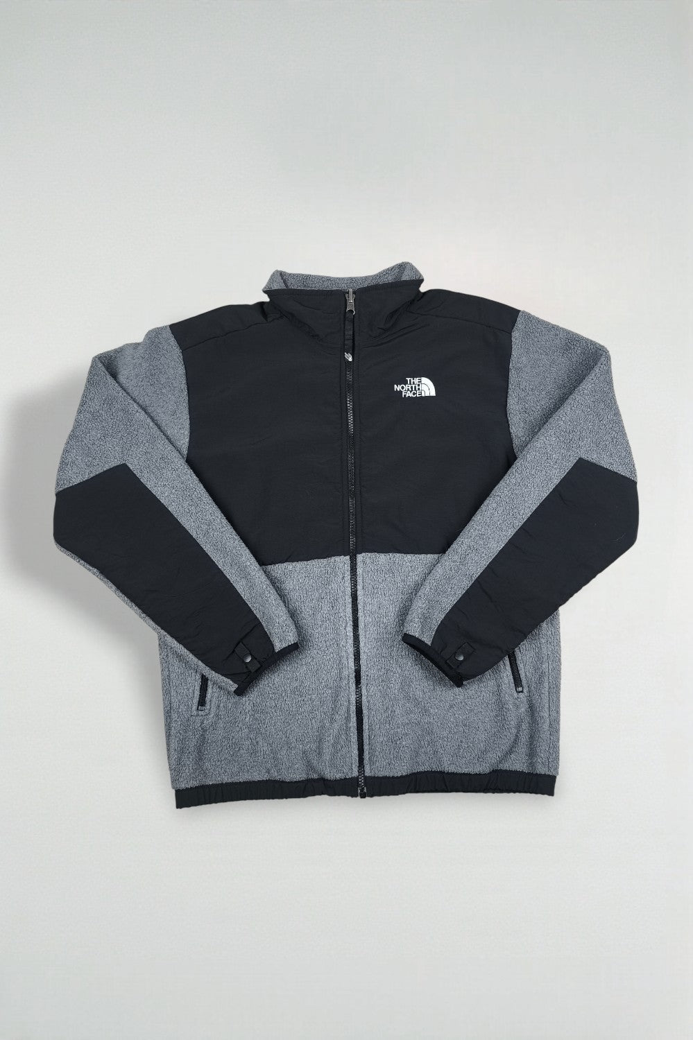 Giacca in pile vintage The North Face Denali, grigia/nera | Giacca da esterno anni 2000