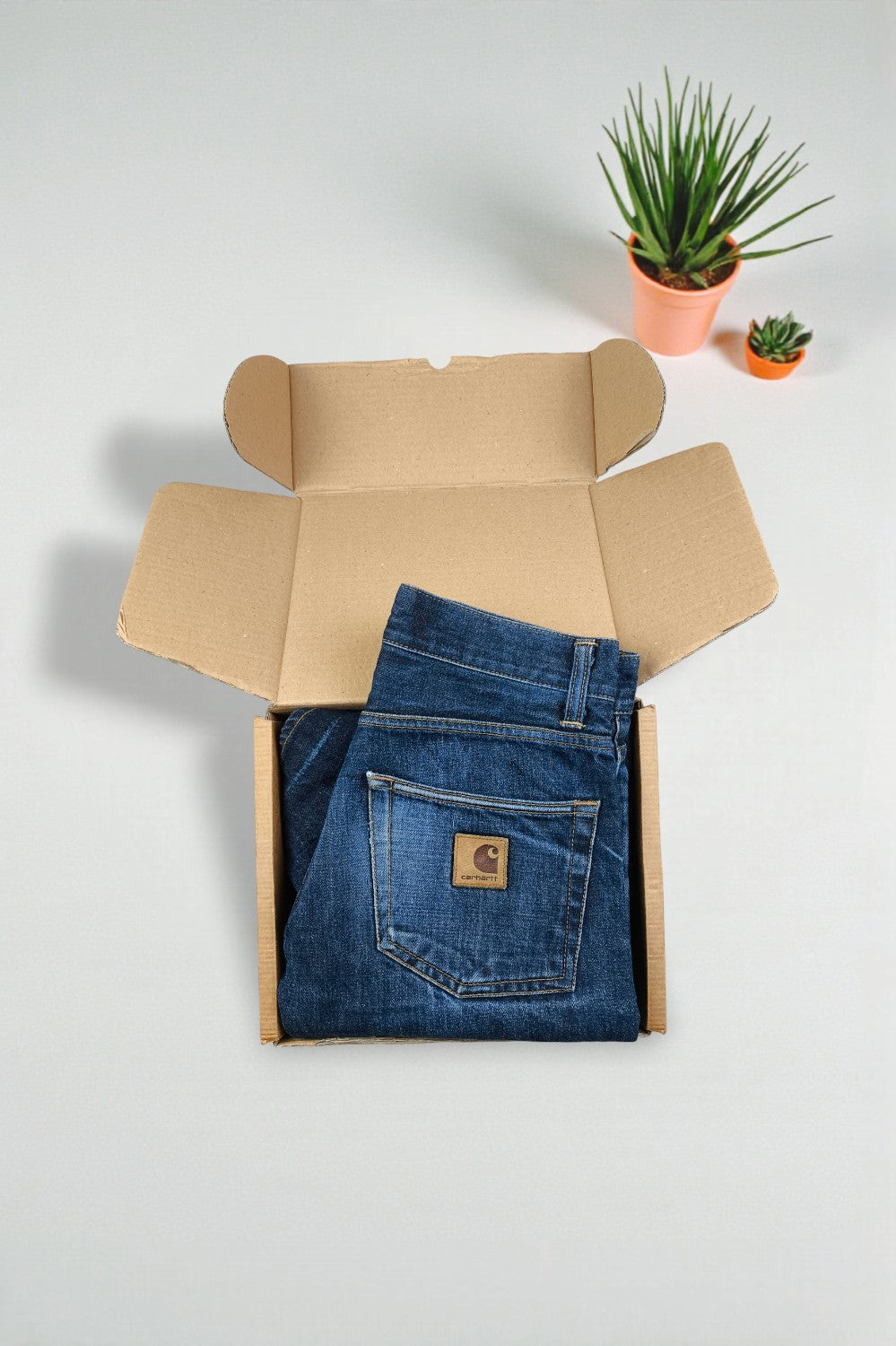 Jeans Carhartt Klondike Pant II vintage in denim blu | Gamba dritta da lavoro