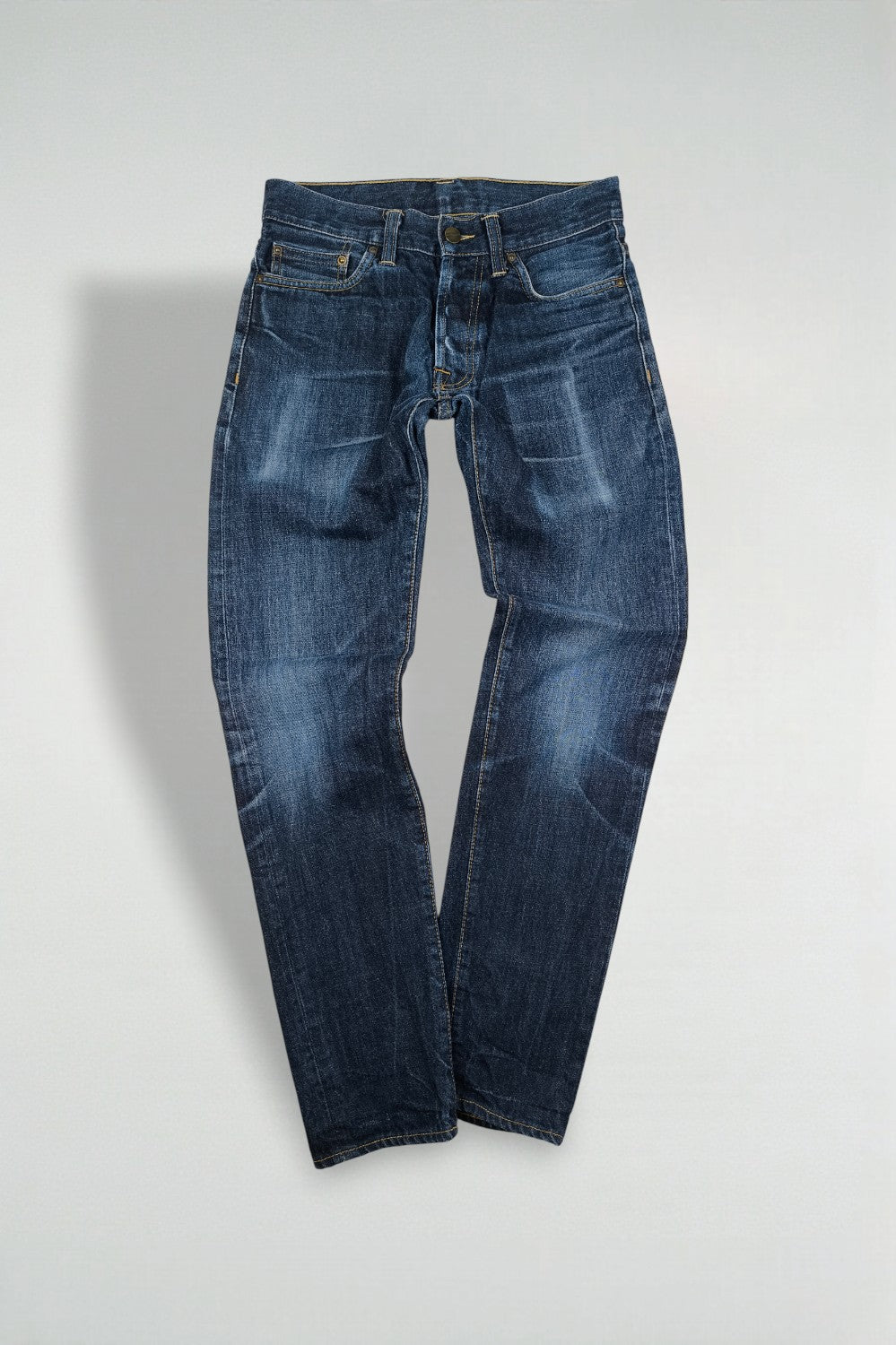Jeans Carhartt Klondike Pant II vintage in denim blu | Gamba dritta da lavoro
