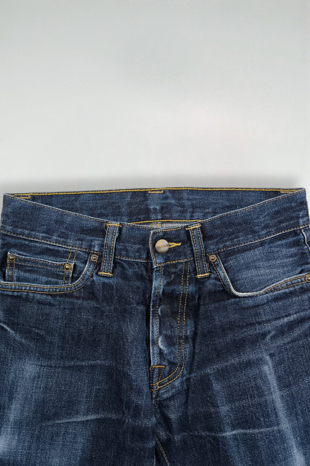 Jeans Carhartt Klondike Pant II vintage in denim blu | Gamba dritta da lavoro