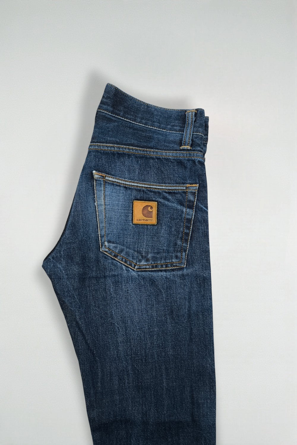 Jeans Carhartt Klondike Pant II vintage in denim blu | Gamba dritta da lavoro