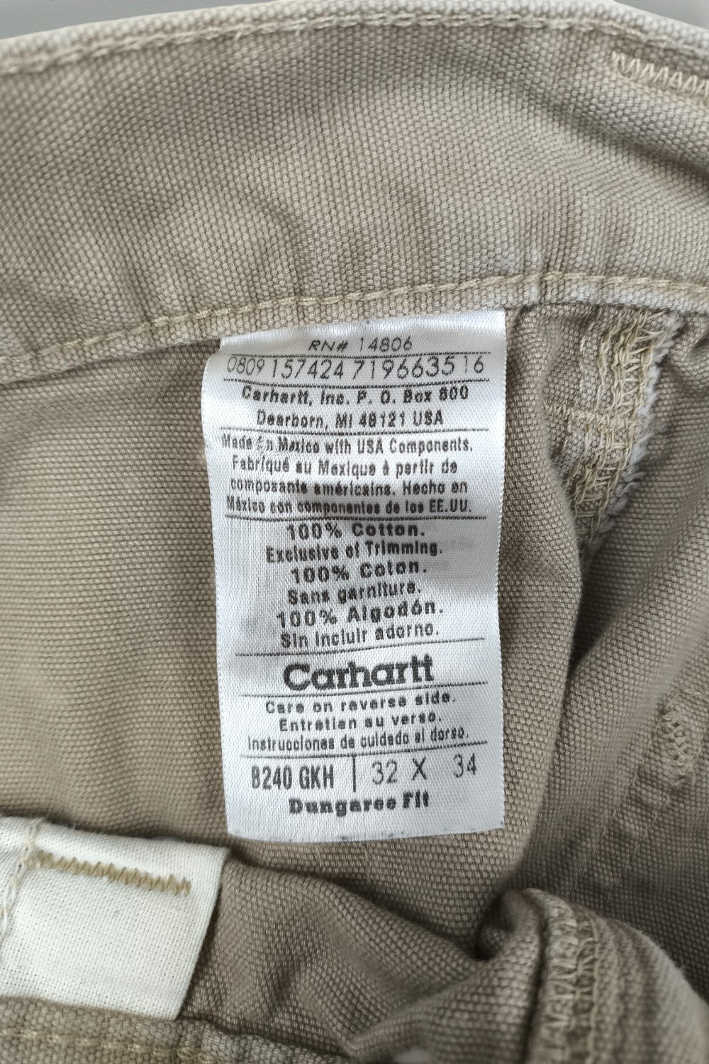 Pantaloni da lavoro Cargo Carhartt vintage beige | Abbigliamento da lavoro utility anni 2000