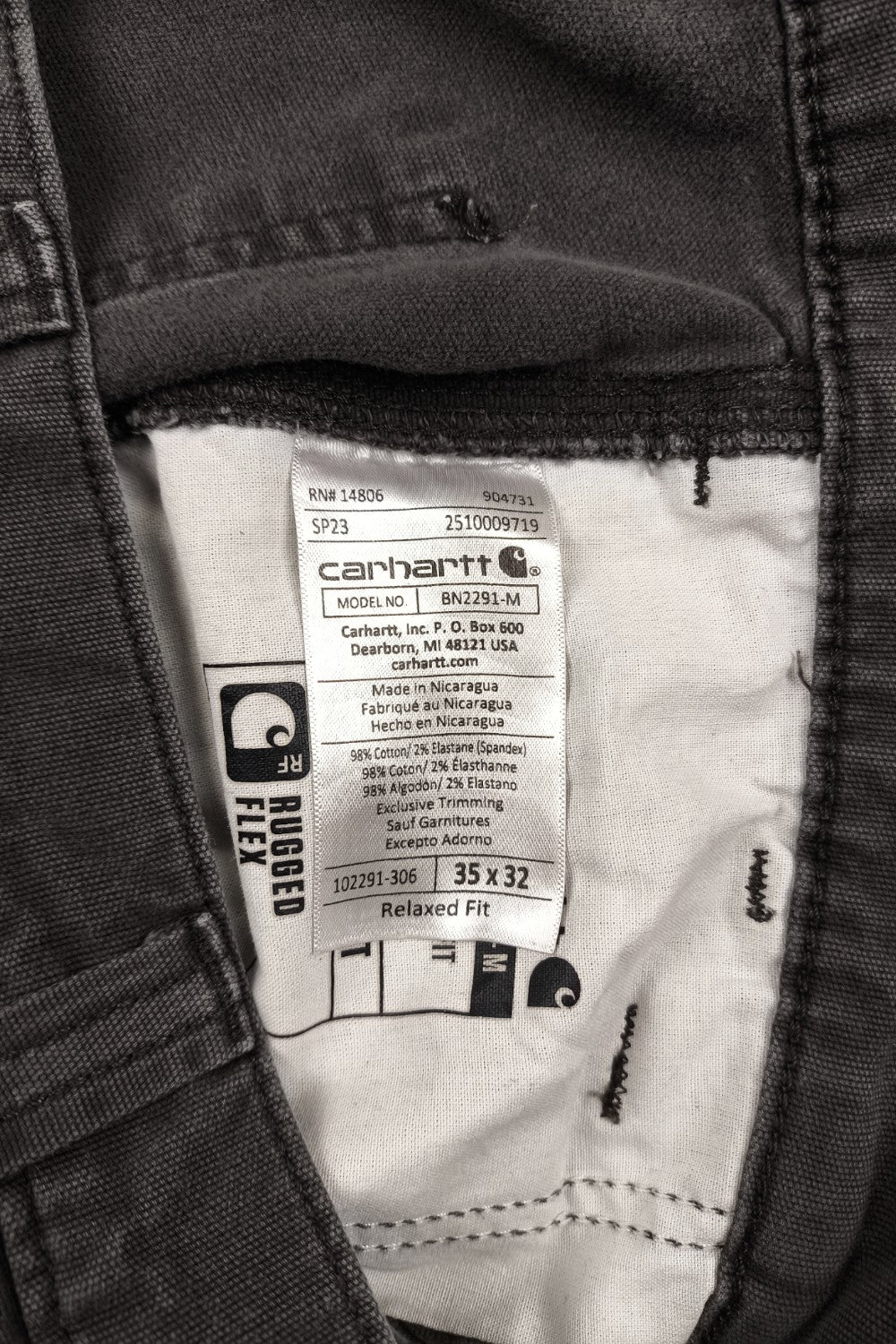 Pantaloni da lavoro Carhartt Relaxed Fit Vintage, grigi | Pantaloni da lavoro anni 2010