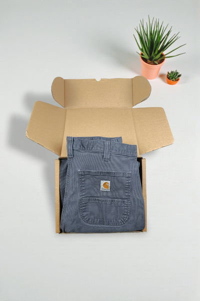 Vintage Carhartt Straight Fit Work Pants Grey | 2010s Utility Bottoms