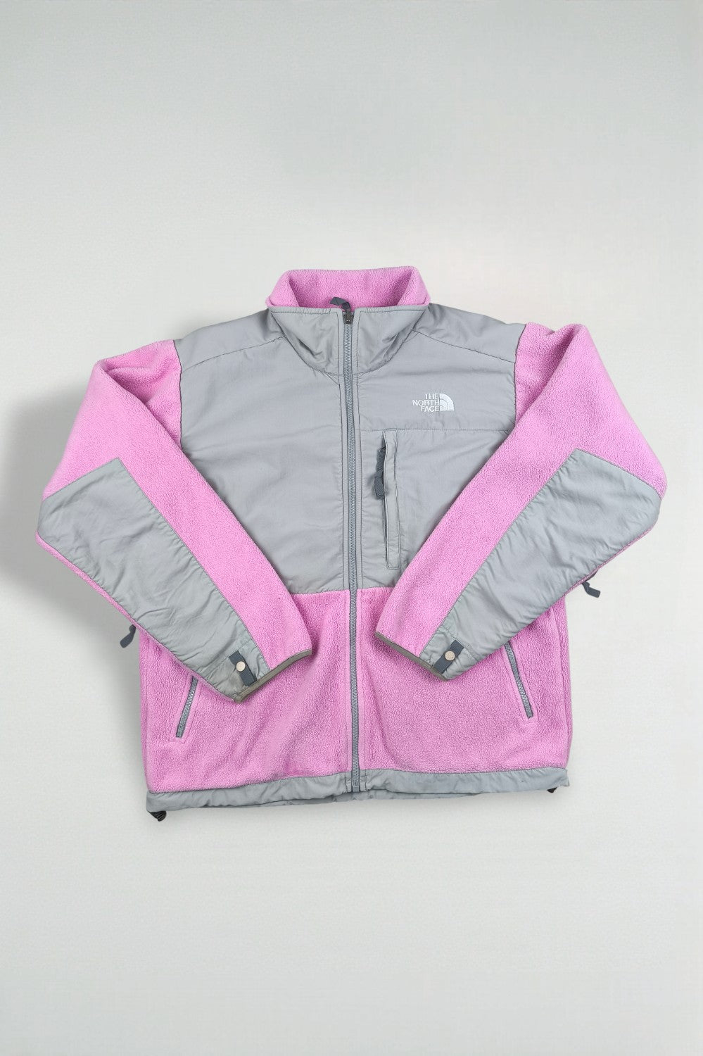 Giacca vintage The North Face Denali rosa/grigio | Giacca da esterno in pile da donna