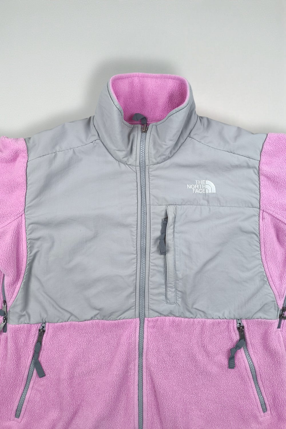 Giacca vintage The North Face Denali rosa/grigio | Giacca da esterno in pile da donna