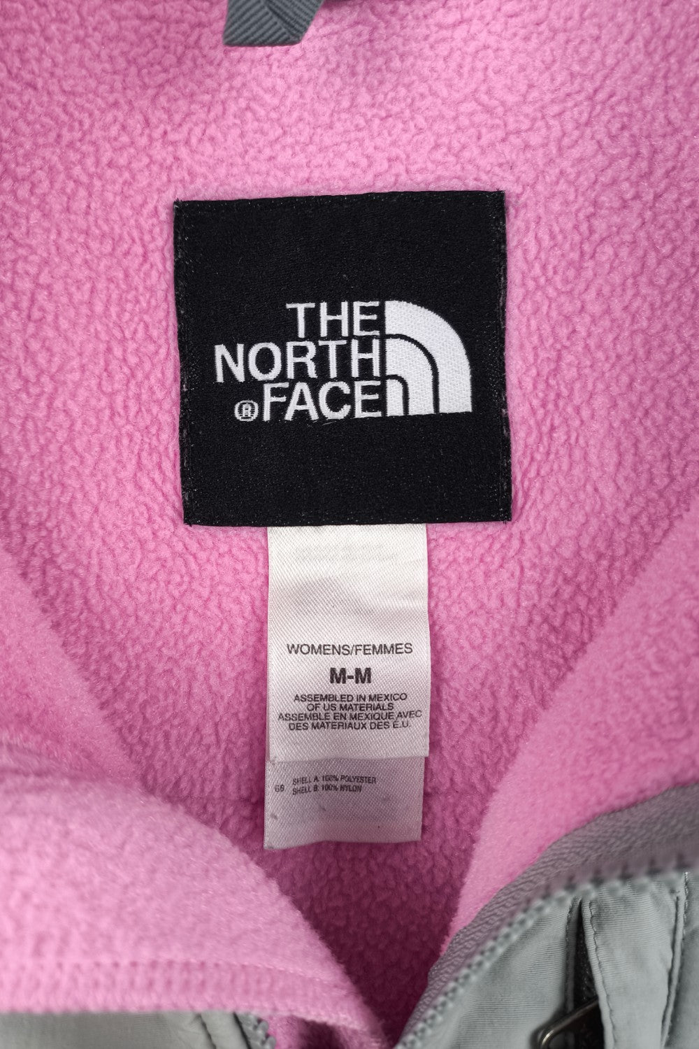 Giacca vintage The North Face Denali rosa/grigio | Giacca da esterno in pile da donna