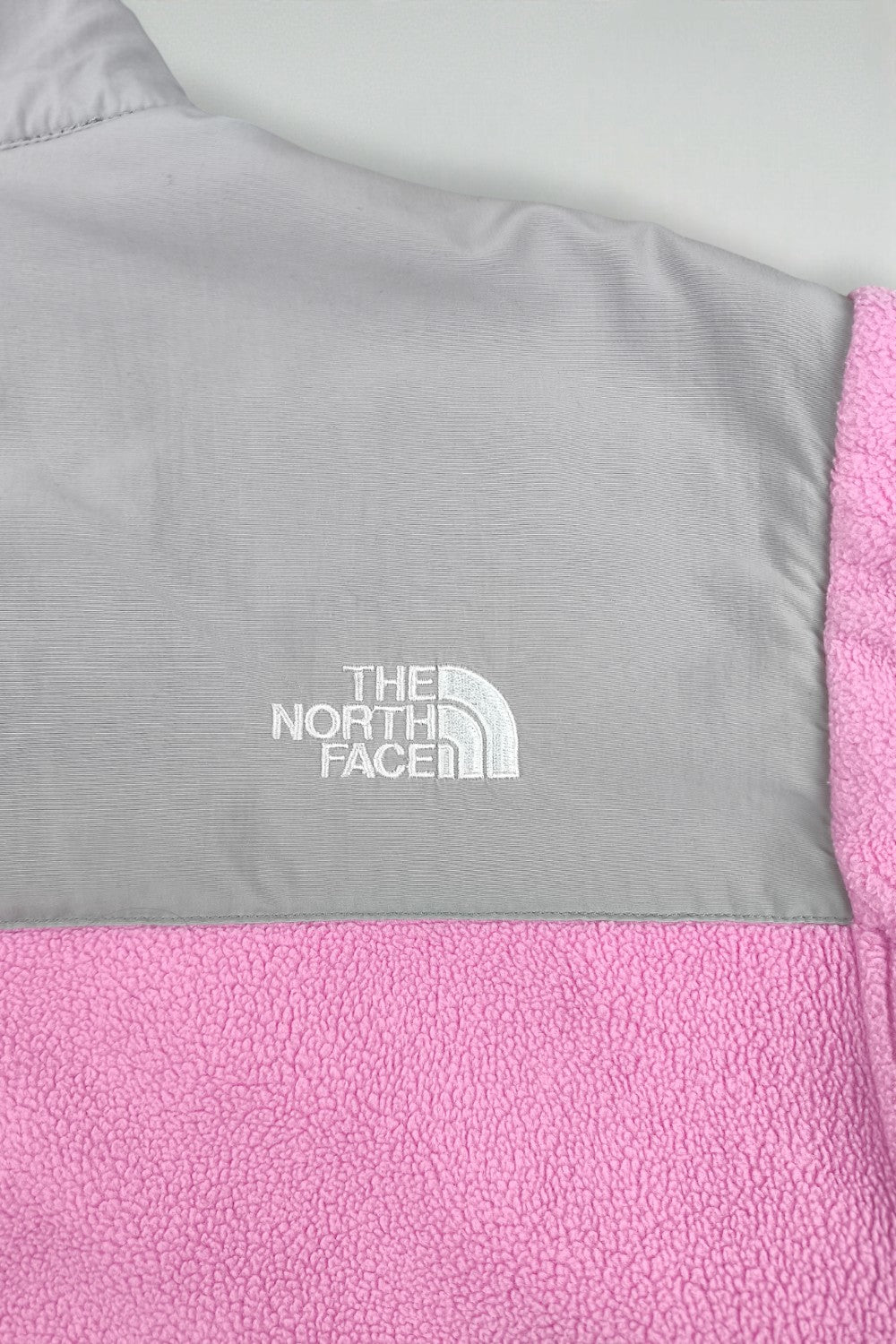 Giacca vintage The North Face Denali rosa/grigio | Giacca da esterno in pile da donna