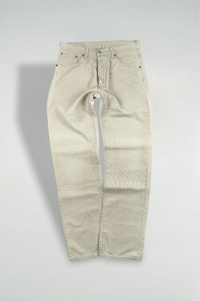 Pantaloni vintage Levi's 551 in velluto a coste beige | Jeans a gamba dritta anni 2000