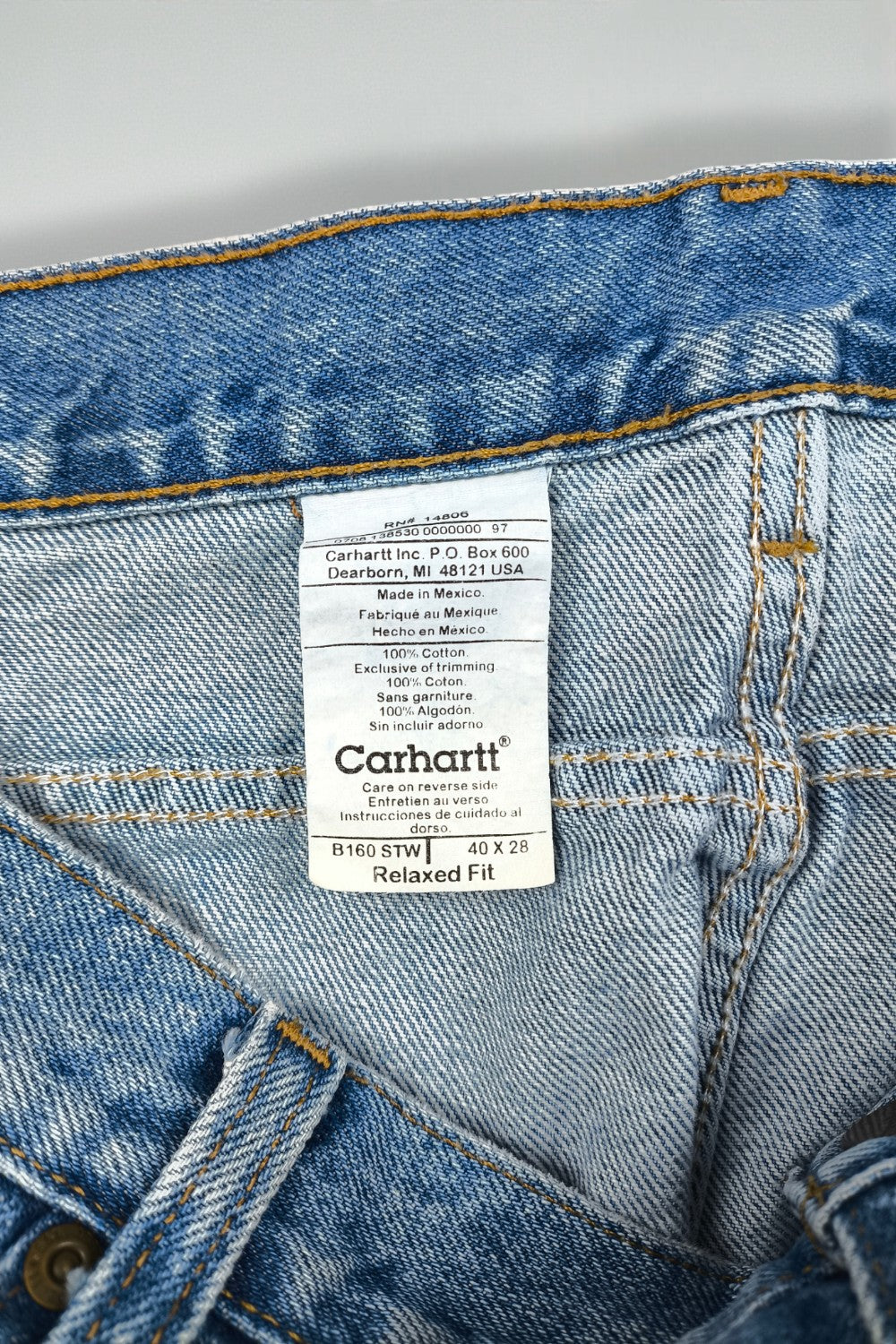 Jeans Carhartt B160 Relaxed Fit Vintage Blu | Denim da lavoro anni 2000