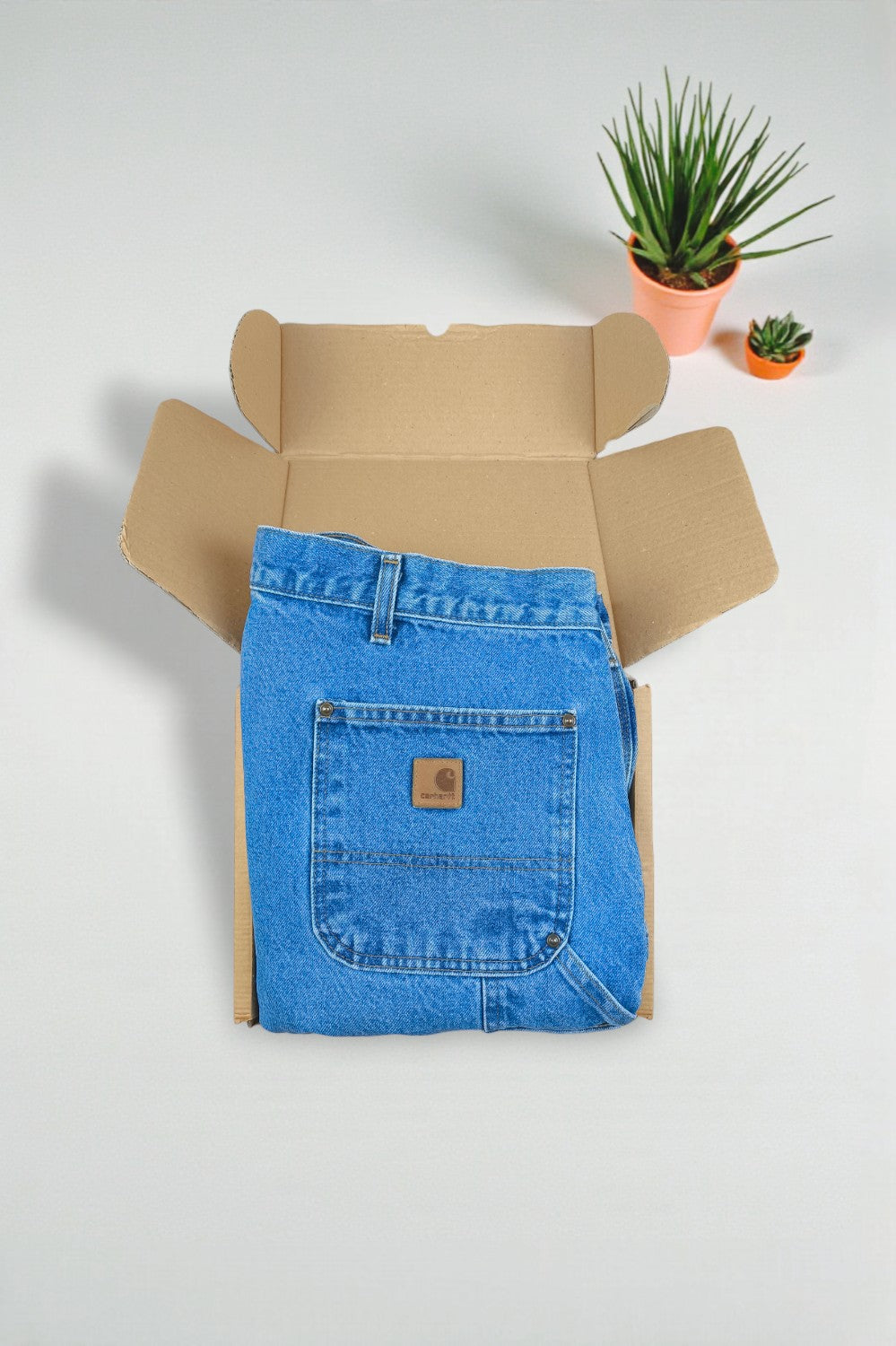 Jeans vintage Carhartt B73 DST Original Dungaree Fit Carpenter, blu | Pantaloni in denim da lavoro