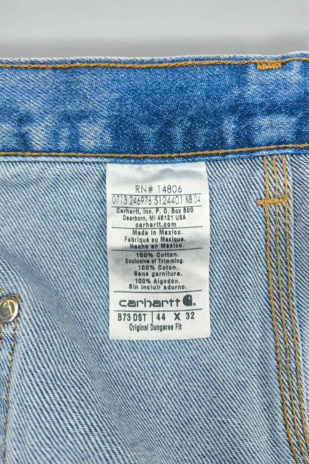 Jeans vintage Carhartt B73 DST Original Dungaree Fit Carpenter, blu | Pantaloni in denim da lavoro