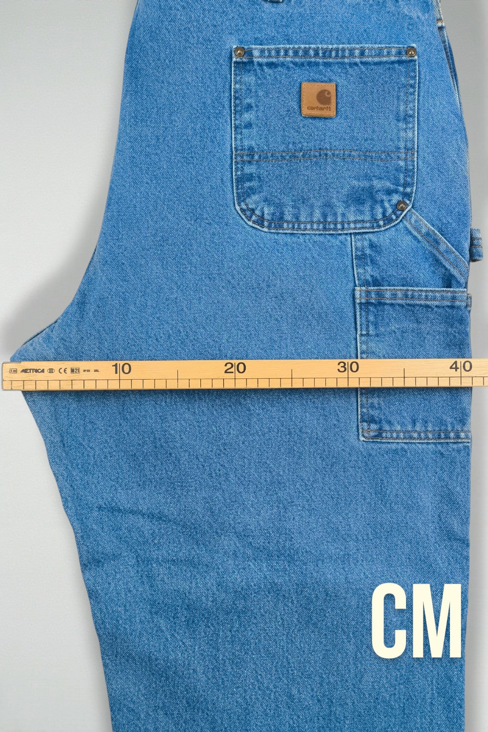 Jeans vintage Carhartt B73 DST Original Dungaree Fit Carpenter, blu | Pantaloni in denim da lavoro