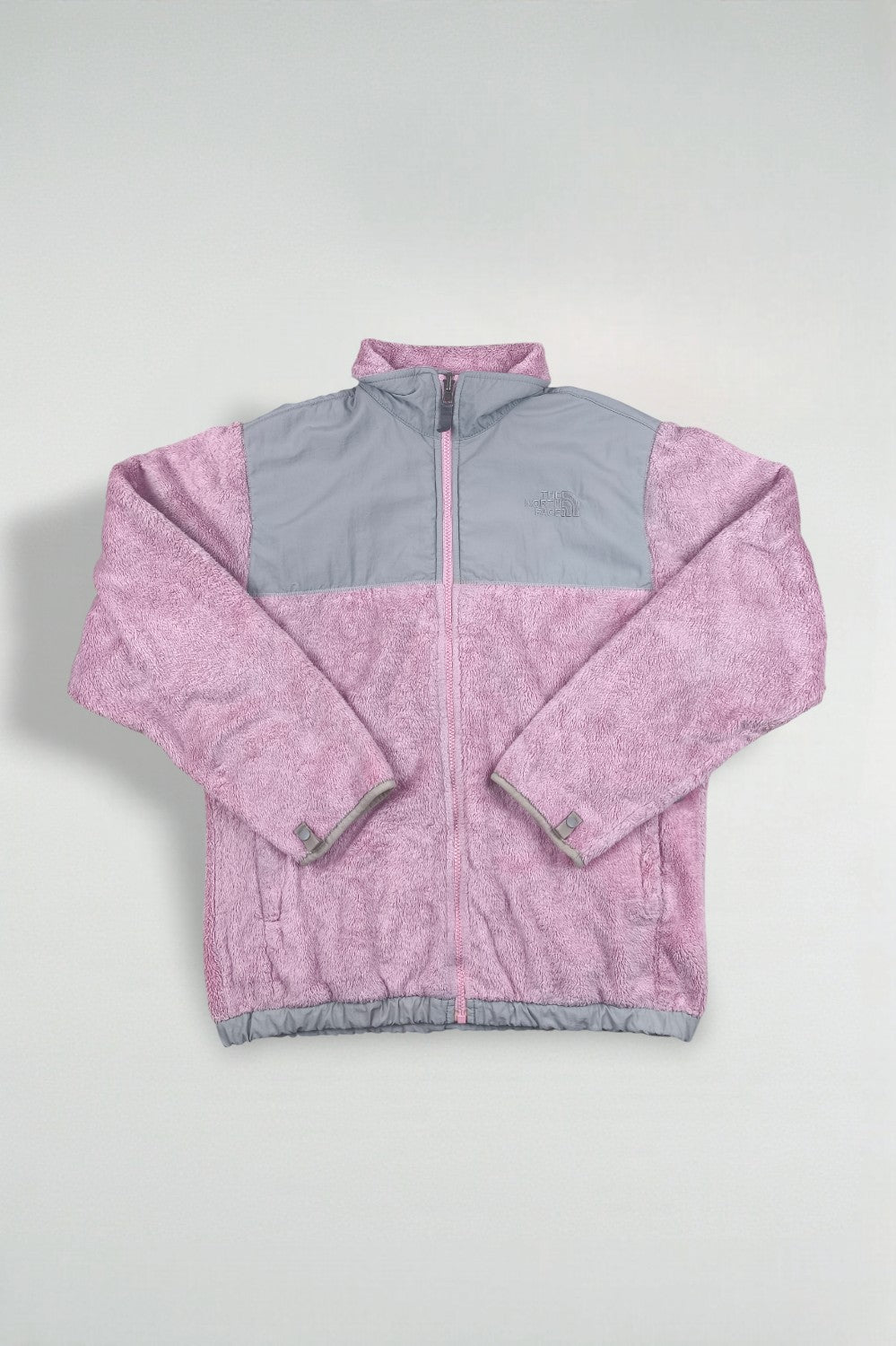 Giacca in pile vintage The North Face Denali rosa/grigio | Strato esterno Y2K