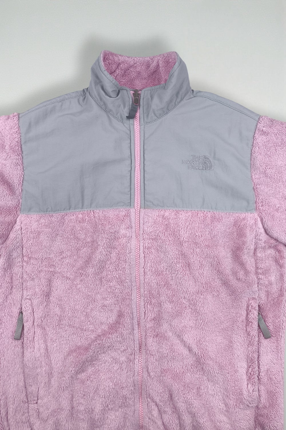 Giacca in pile vintage The North Face Denali rosa/grigio | Strato esterno Y2K