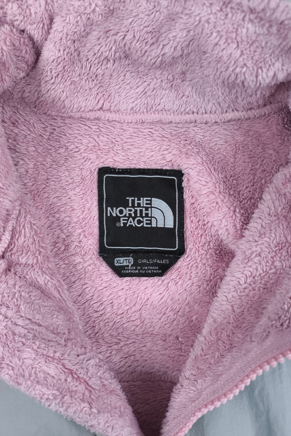 Giacca in pile vintage The North Face Denali rosa/grigio | Strato esterno Y2K