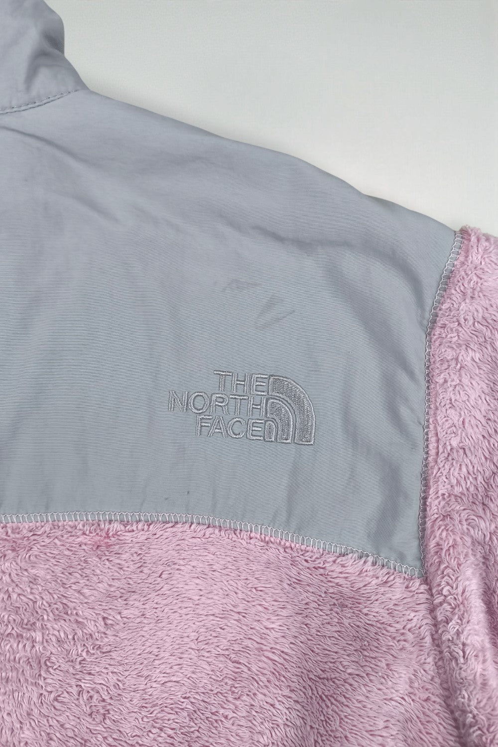 Giacca in pile vintage The North Face Denali rosa/grigio | Strato esterno Y2K