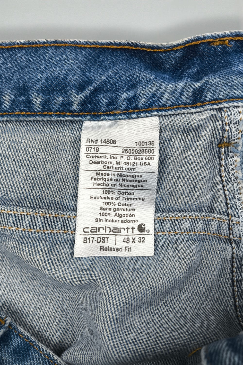 Jeans Carhartt B17-DST Relaxed Fit Vintage Blu | Denim da lavoro anni 2000