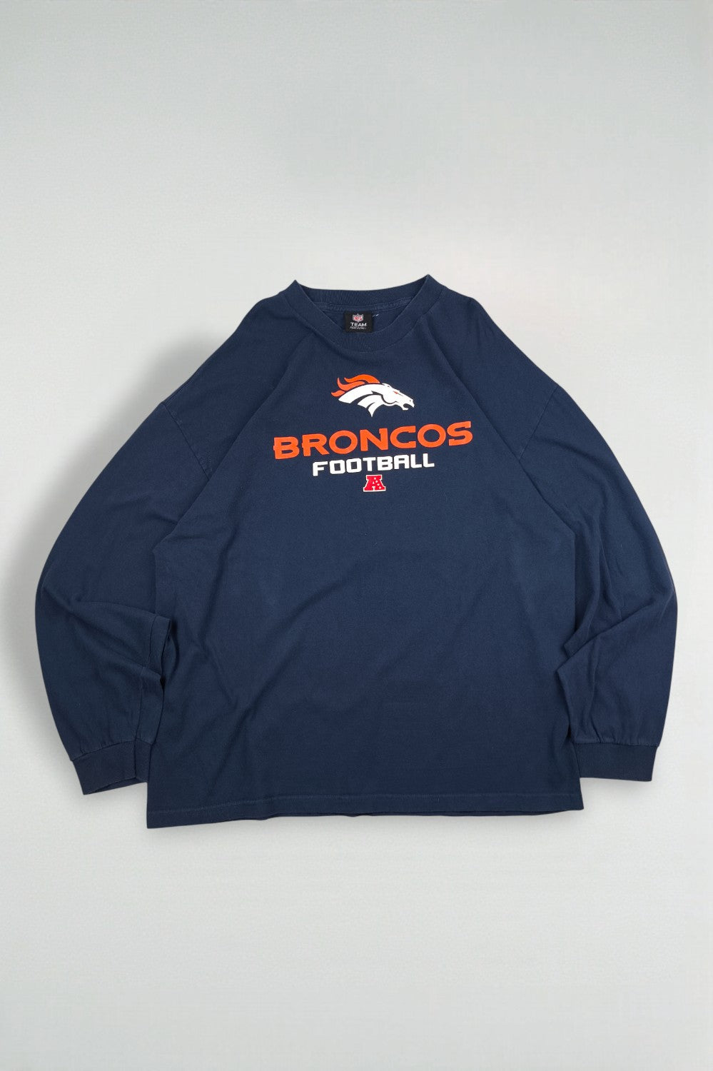 Felpa vintage da football dei Denver Broncos della NFL, blu navy | Abbigliamento della squadra Y2K