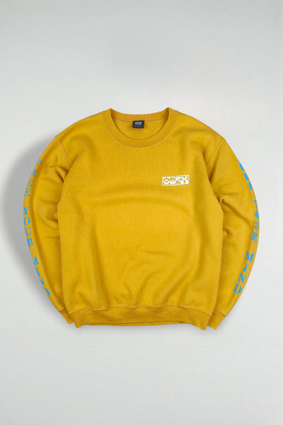 Obey Free Your Mind Graphic Sweatshirt Yellow | Modern Streetwear Crewneck