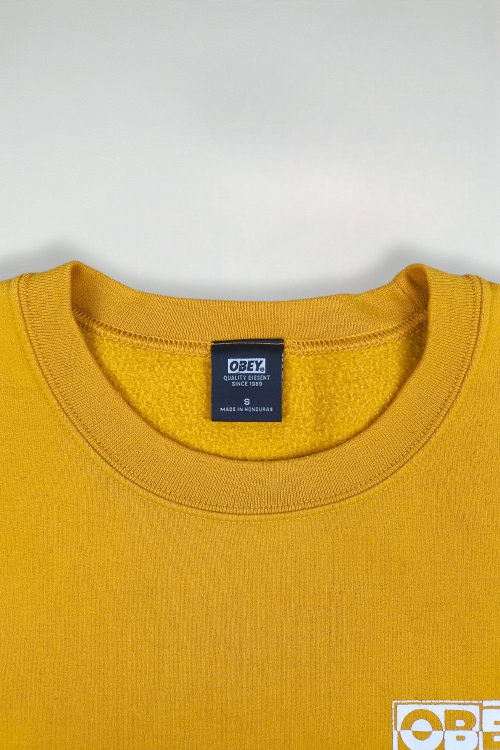 Obey Free Your Mind Graphic Sweatshirt Yellow | Modern Streetwear Crewneck