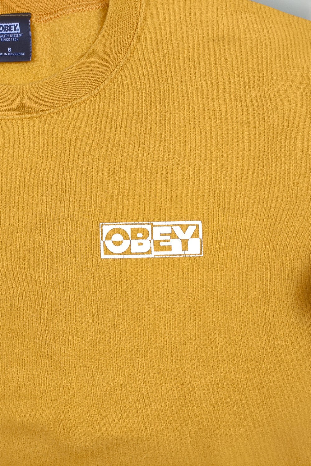 Obey Free Your Mind Graphic Sweatshirt Yellow | Modern Streetwear Crewneck