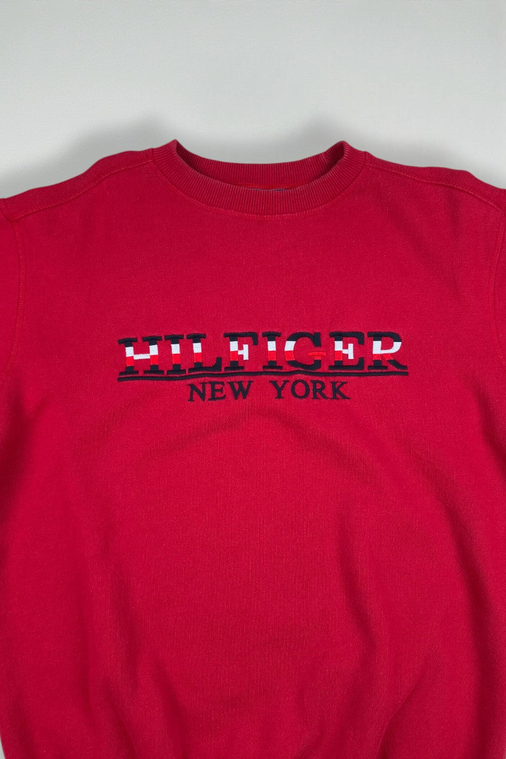 Vintage Tommy Jeans Hilfiger New York Logo Sweatshirt Red | 90s Streetwear Crewneck