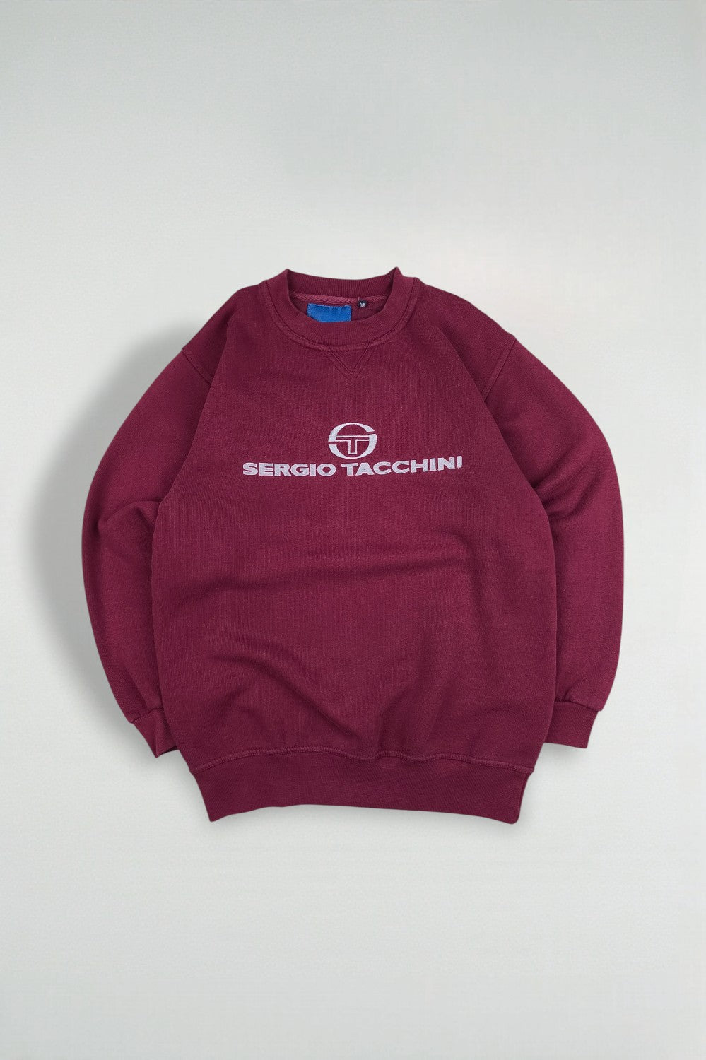 Vintage Sergio Tacchini Logo Sweatshirt Burgundy | 1990s Casual Sportswear