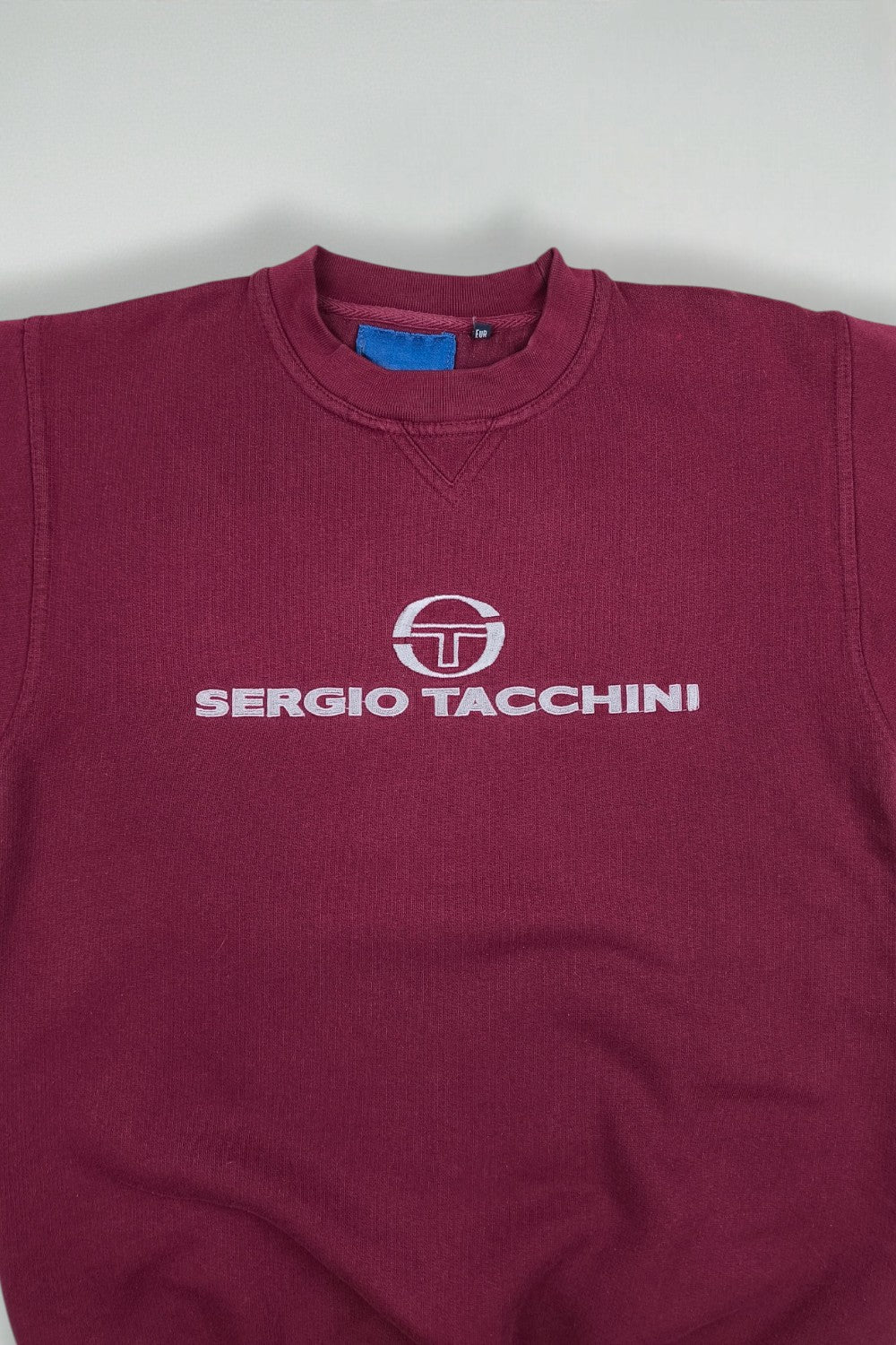 Vintage Sergio Tacchini Logo Sweatshirt Burgundy | 1990s Casual Sportswear