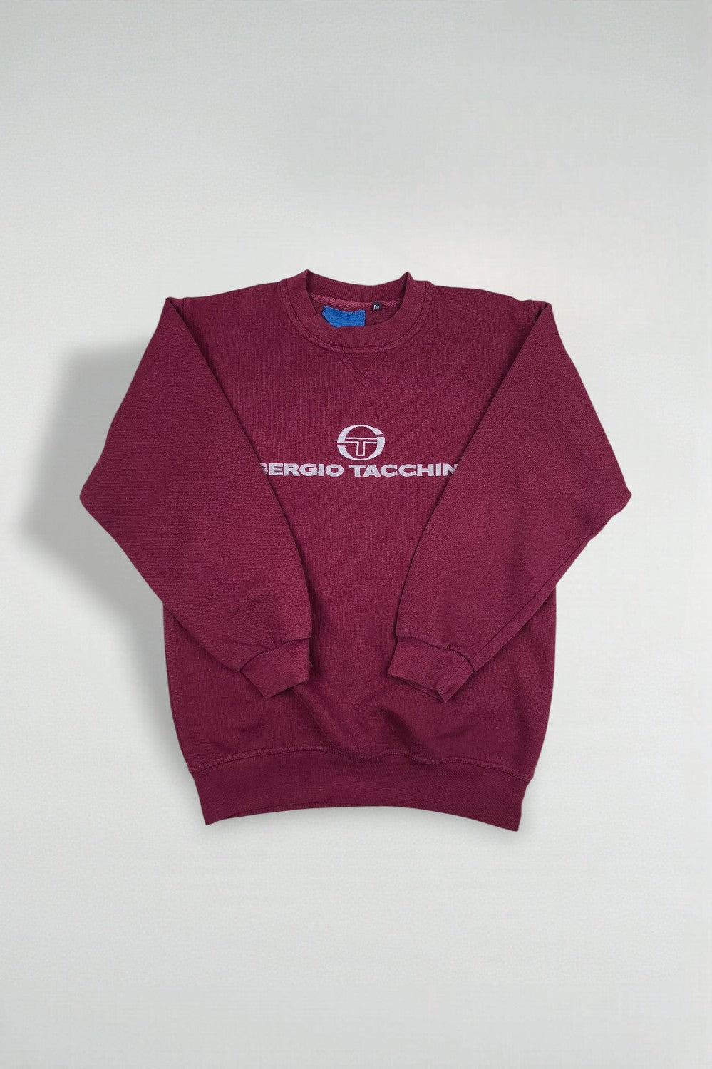 Vintage Sergio Tacchini Logo Sweatshirt Burgundy | 1990s Casual Sportswear