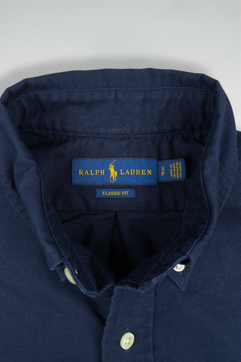 Second-hand Polo Ralph Lauren All-Over Pony Logo Oxford Shirt Navy Blue | Classic Fit Casual Shirt