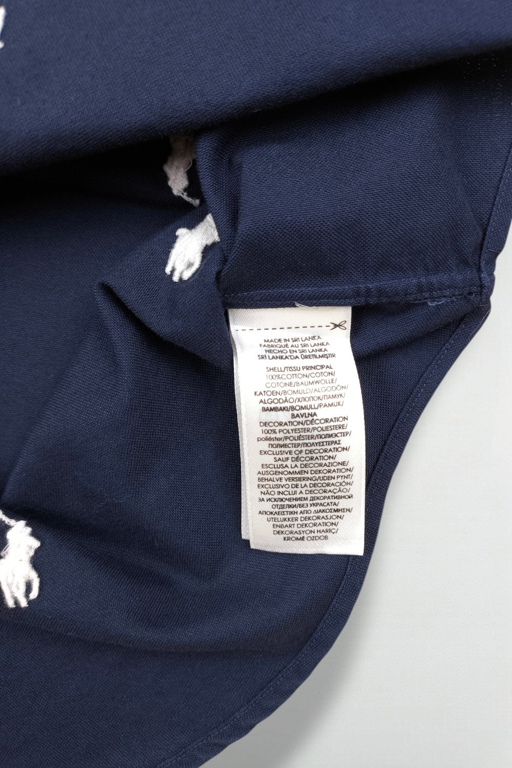 Second-hand Polo Ralph Lauren All-Over Pony Logo Oxford Shirt Navy Blue | Classic Fit Casual Shirt