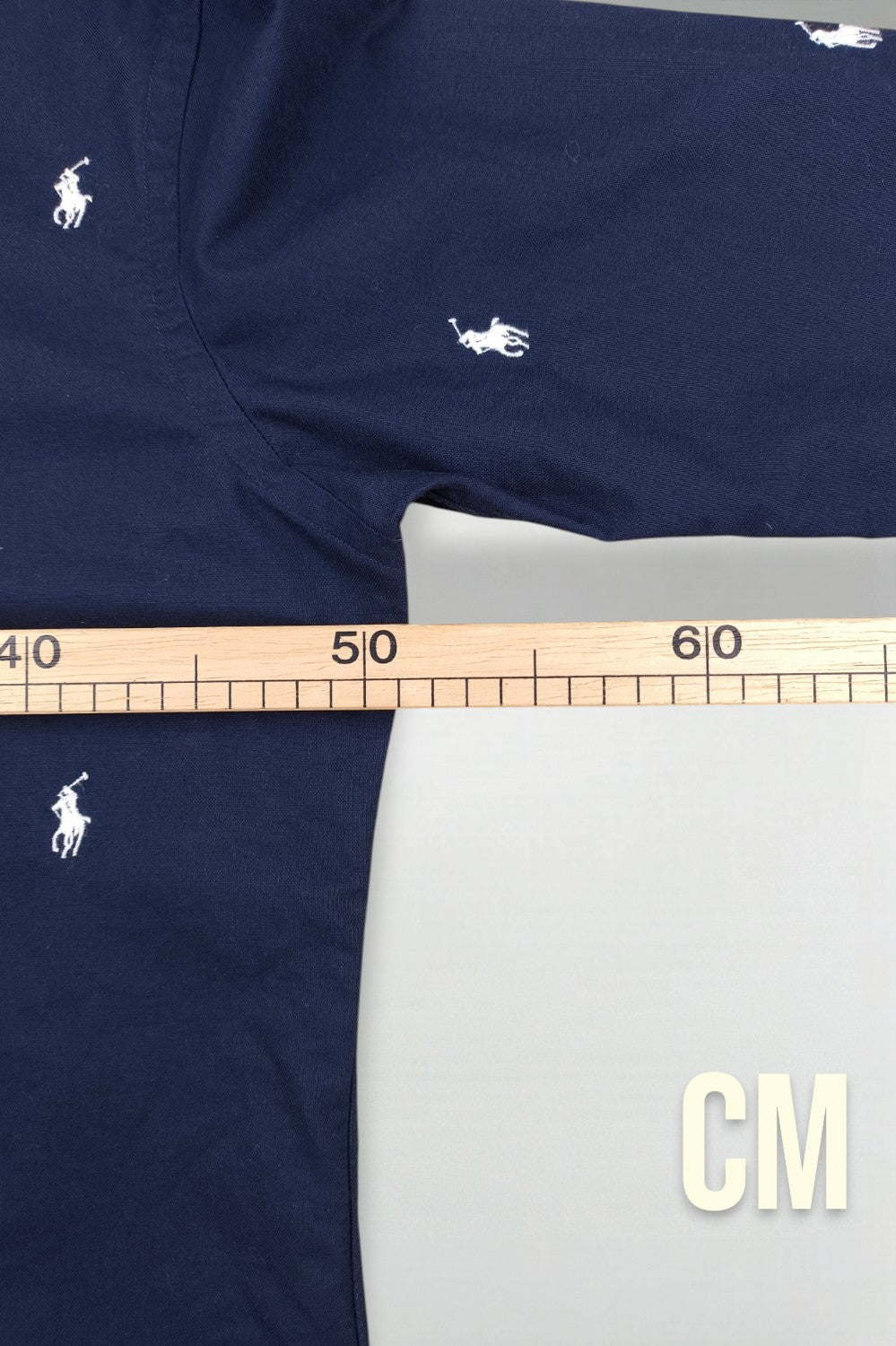 Second-hand Polo Ralph Lauren All-Over Pony Logo Oxford Shirt Navy Blue | Classic Fit Casual Shirt