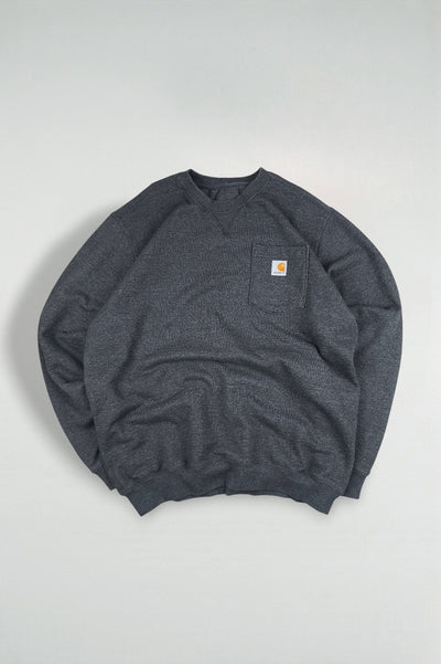Carhartt Pocket Crewneck Sweatshirt Dark Grey | Workwear Original Fit