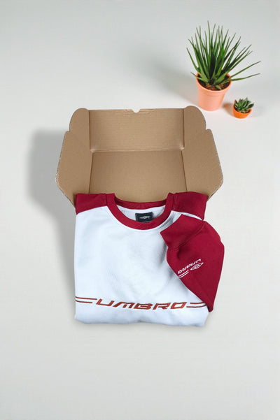 Vintage Umbro Logo Sweatshirt White Red | 2000s Sportswear Crewneck