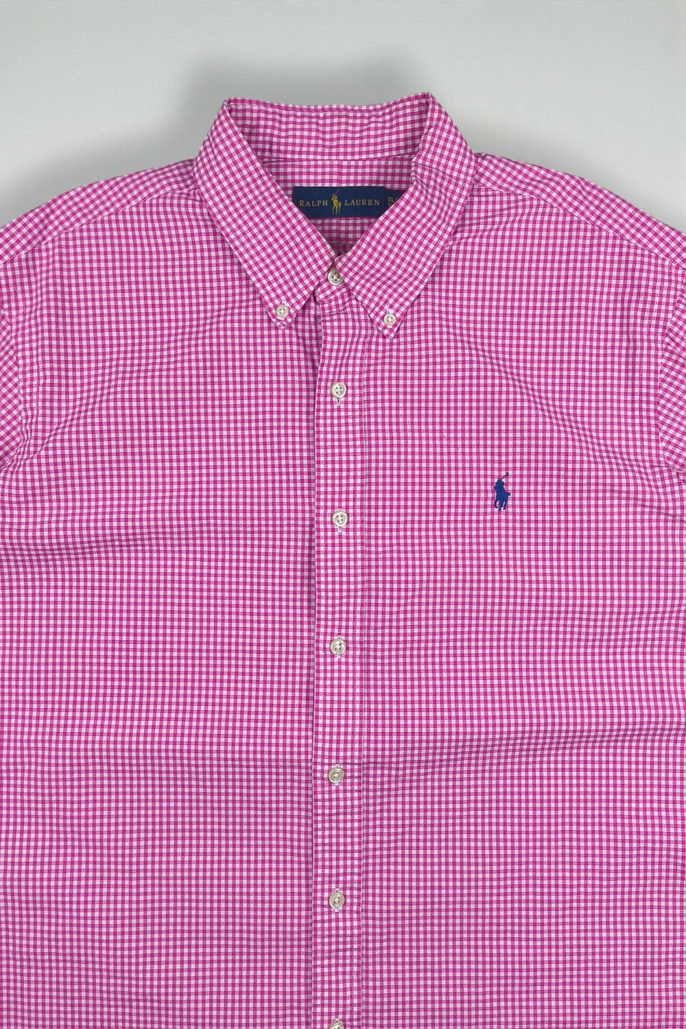 Vintage Polo Ralph Lauren Gingham Button-Down Shirt Pink White | Classic Casual Cotton Shirt