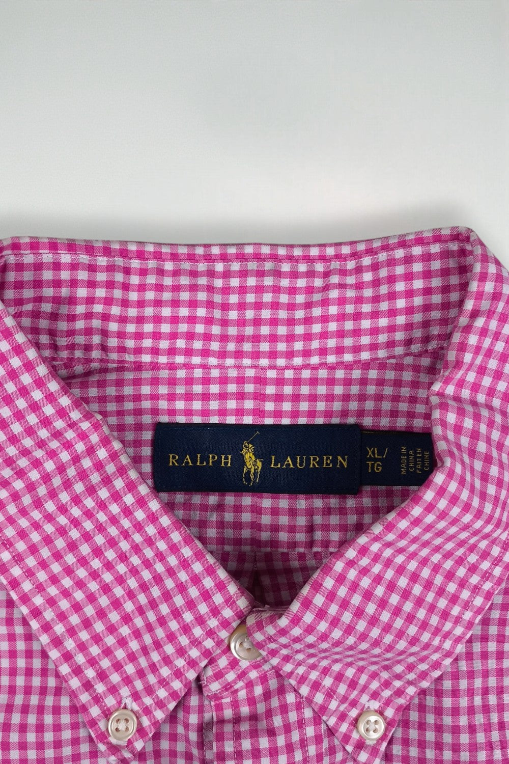Vintage Polo Ralph Lauren Gingham Button-Down Shirt Pink White | Classic Casual Cotton Shirt
