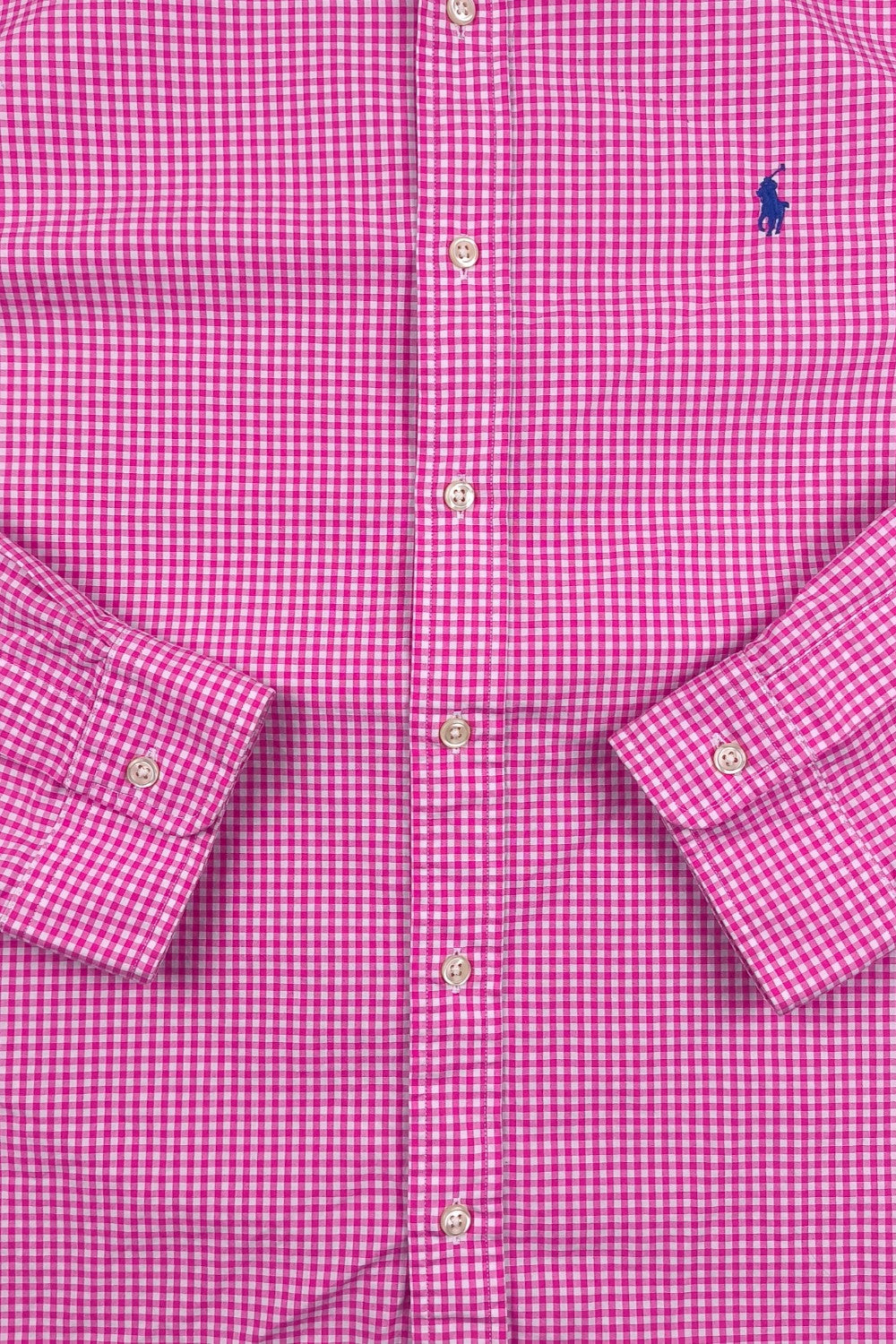 Vintage Polo Ralph Lauren Gingham Button-Down Shirt Pink White | Classic Casual Cotton Shirt