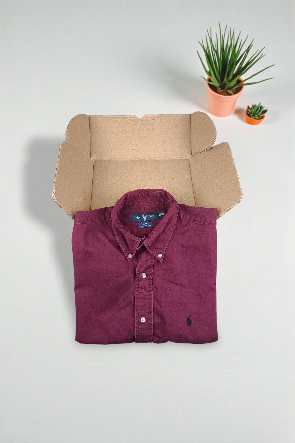 Vintage Ralph Lauren Blake Button Down Shirt Burgundy | 2000s Classic Casual